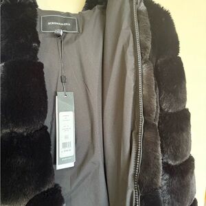 BCBGMaxAzria Black Teddy Jacket Luxurious Plush Design